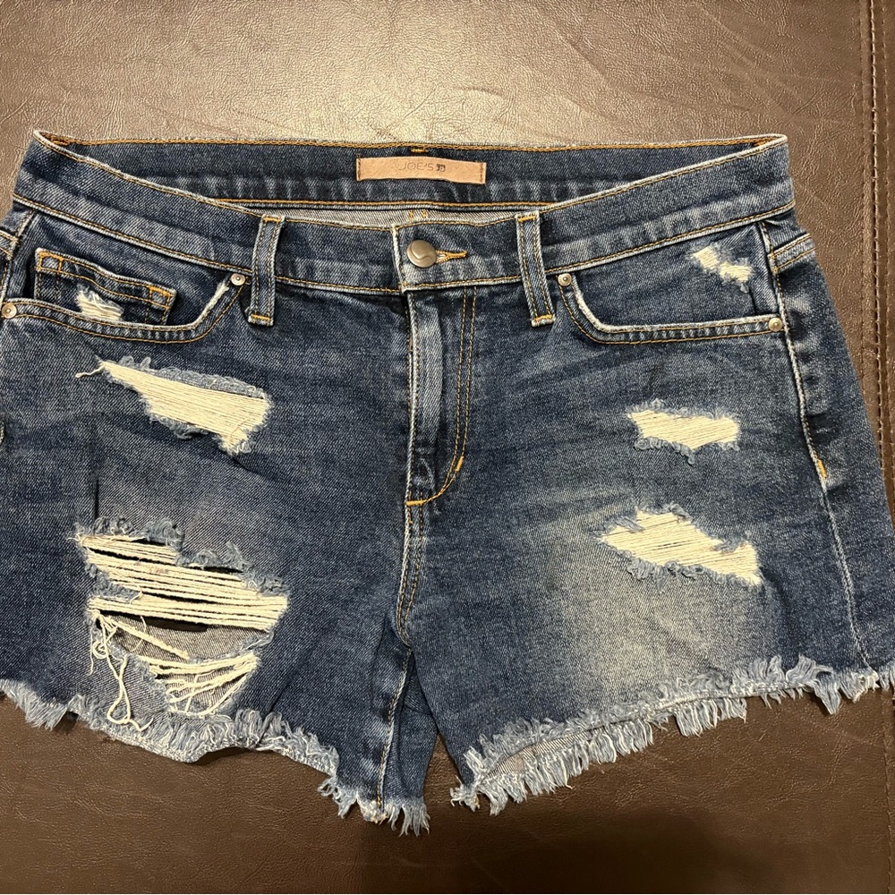 Joe's Jeans Blue Distressed Jean Shorts